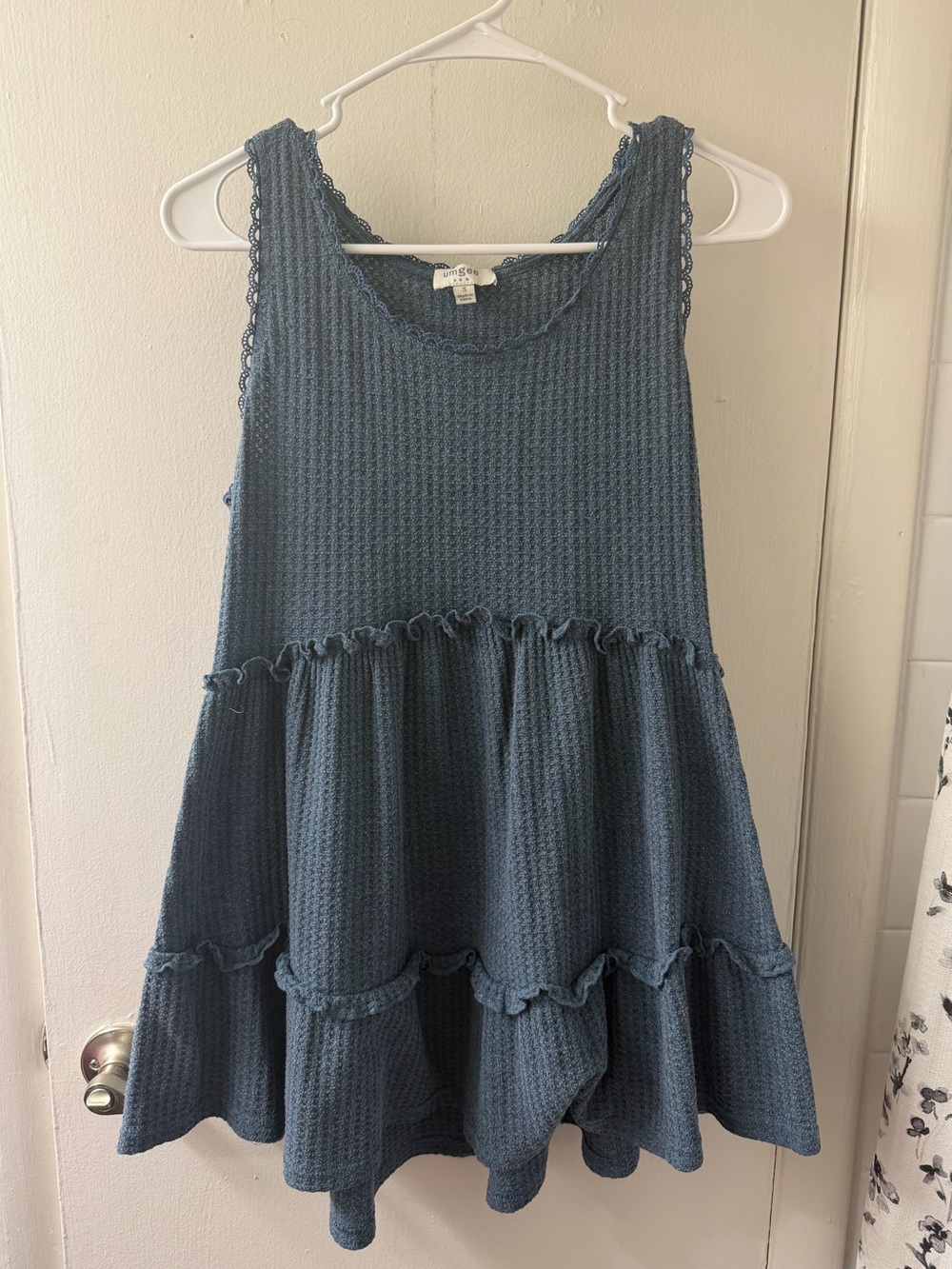 Blue Tiered Knit Top